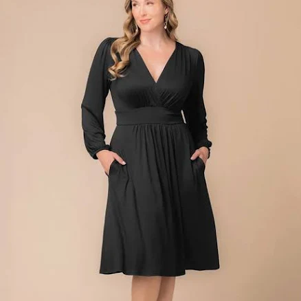 Kiyonna Women's Plus Size Diana Long Sleeve Midi Dress
