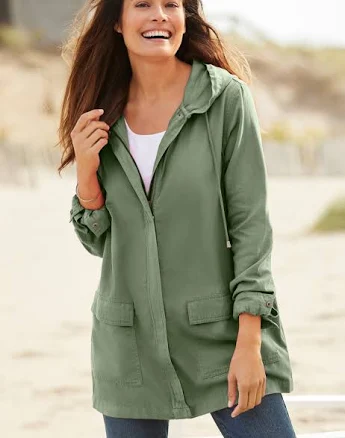 Plus Size Woman Lightweight Utility Hoodie Jacket by Woman Within