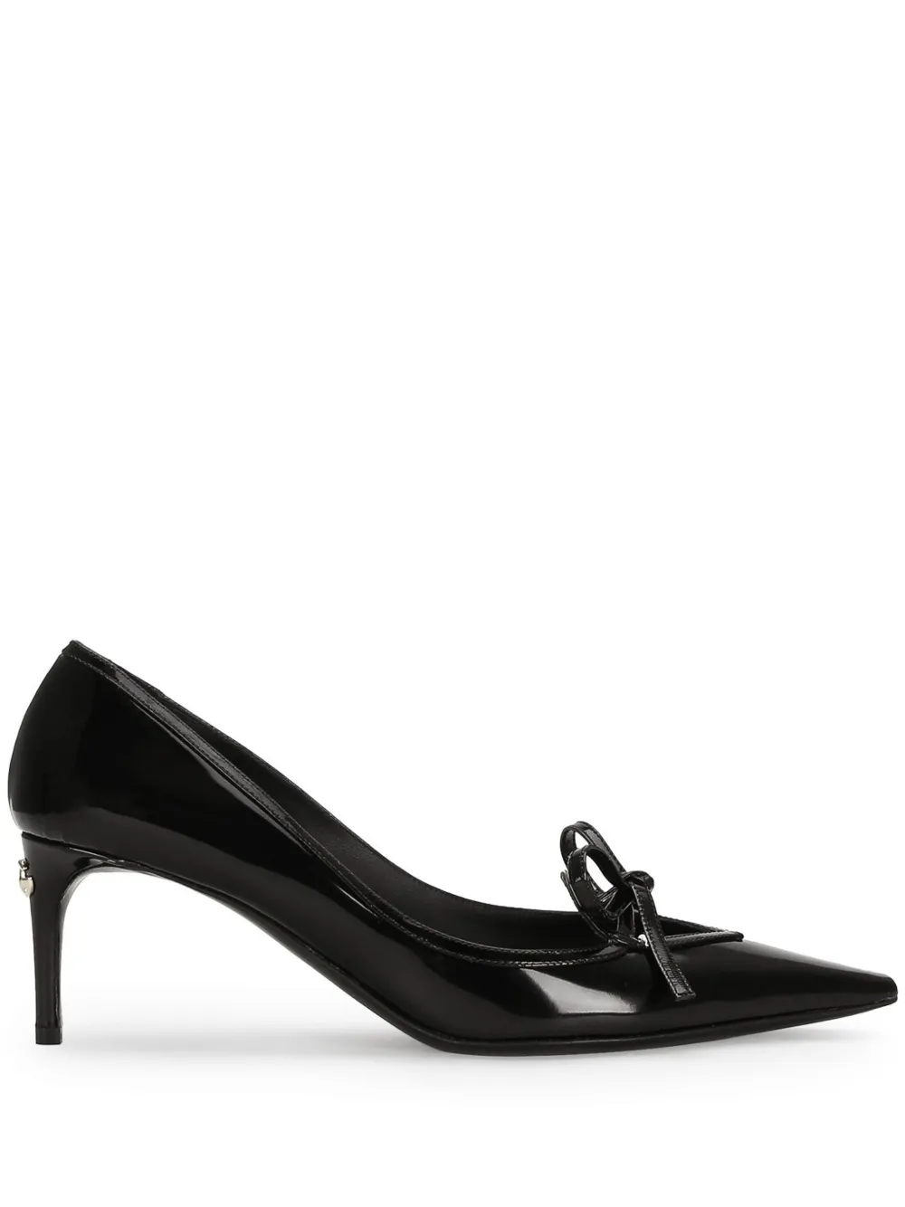 Ribbon-tie Leather Pumps