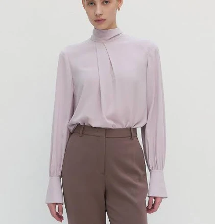 FRONTROW High-neck Tie Silk Blouse _5color by W Concept