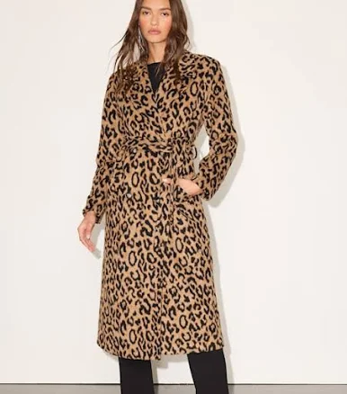 Lulus Double-Breasted Leopard Print Coat