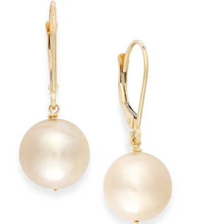 Macy's Women's 14k Gold Cultured Freshwater Pearl Earrings