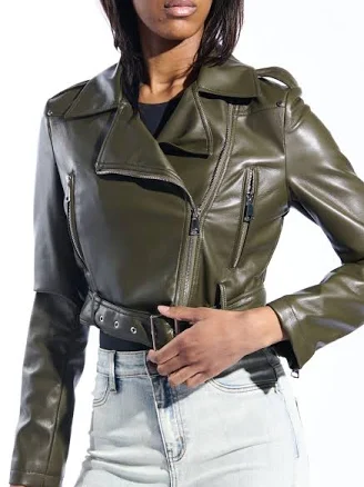 Azalea Wang Women's Remy Faux Leather Moto Jacket