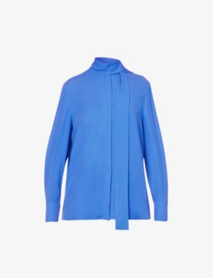 VALENTINO GARAVANI - Self-tie crepe-texture regular-fit silk shirt