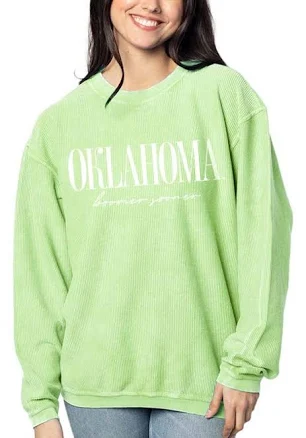 Oklahoma Sooners Women's Corded Crew Sweatshirt