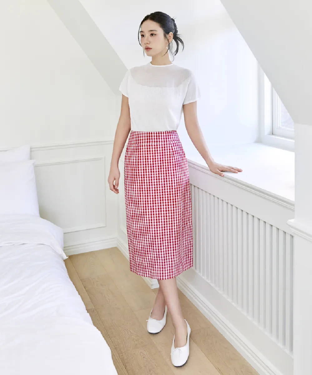 SS Gingham Check Skirt