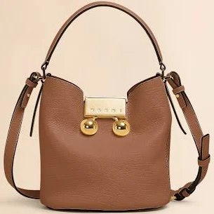 Marni Women's Trunkeroo Leather Bucket Shoulder Bag
