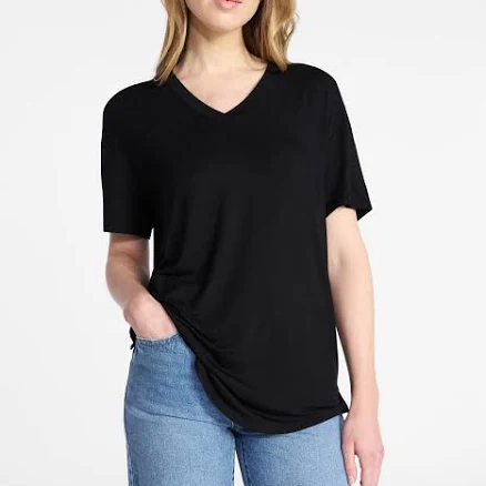 Time and Tru Women's V-Neck Short Sleeve Tunic Tee