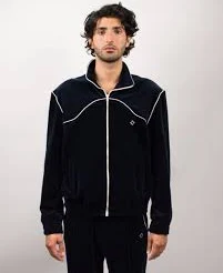Wavestern Track Jacket in Velvet Jersey - Midnight Blue - XL