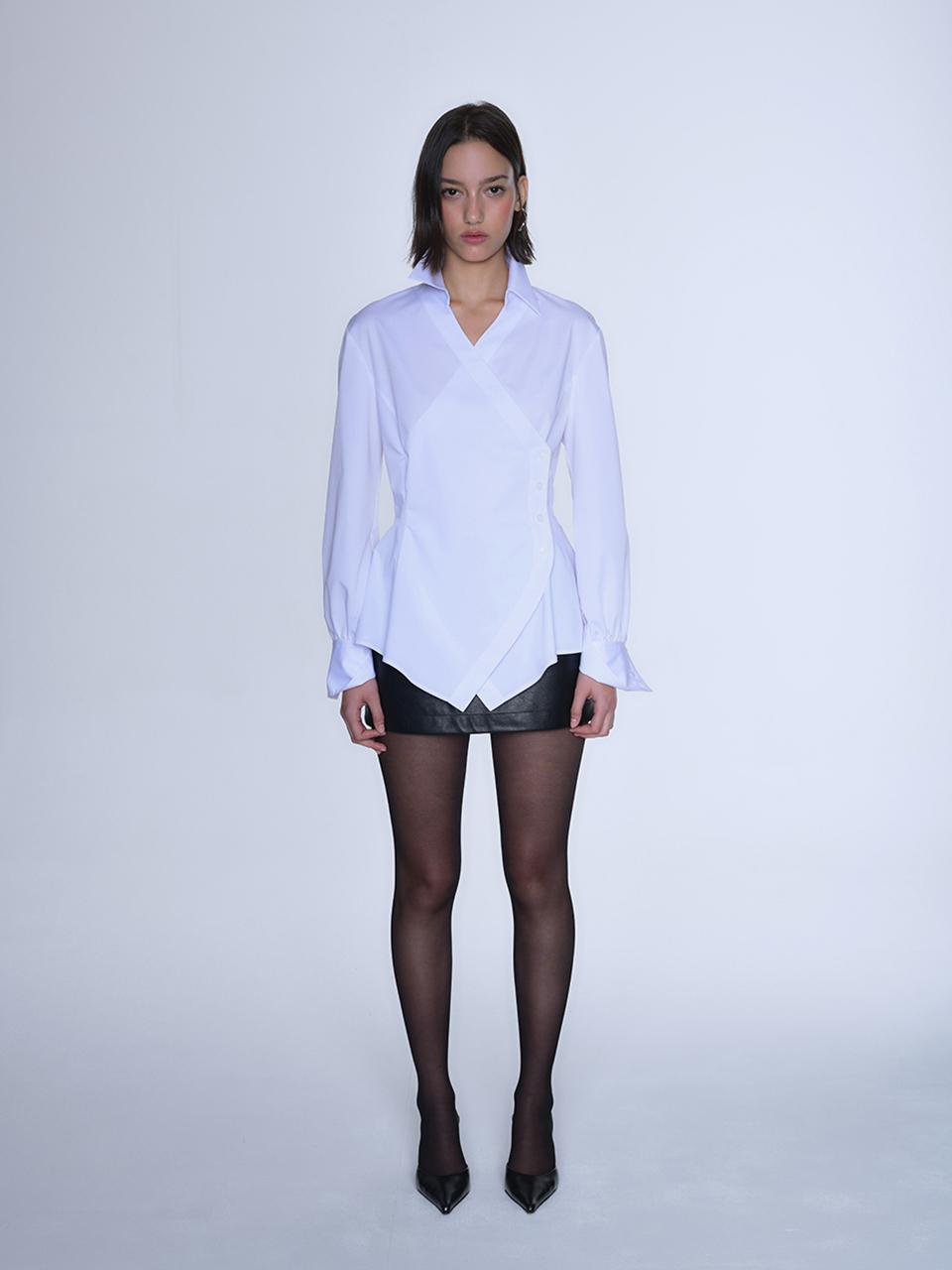 RONEW ROSIE ASYMMETRIC SHIRTS (WHITE)