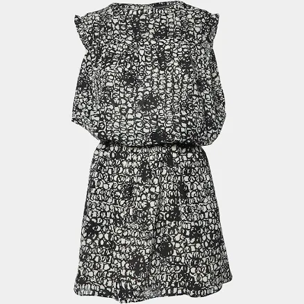 Balenciaga Blackwhite Abstract Print Silk Mini Dress S
