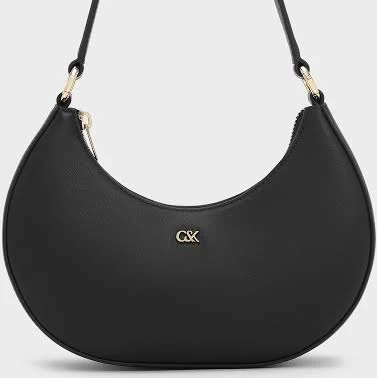Charles & Keith Crescent Leather Hobo Bag