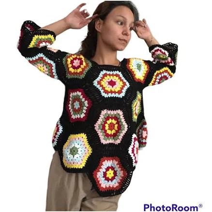 Granny Square Crochet Sweater