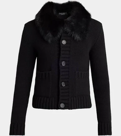 Dolce & Gabbana Men's Wool Jacket With Fur-effect Collar
