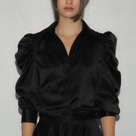 "RONEW EVELYN SATIN BLOUSE" by W Concept