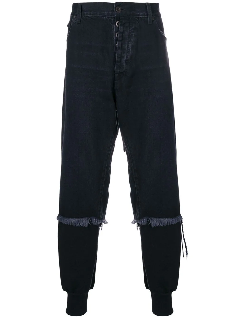 Distressed Double-layer Jeans