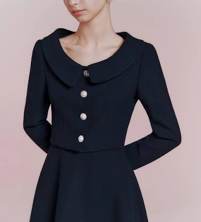 IvanaHelsinki Tweed Pearl Button Slim Fit Cropped Jacket by W Concept