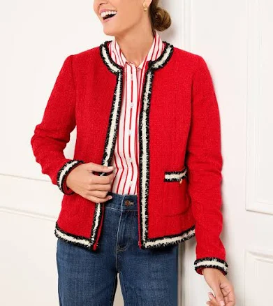 Women's Talbots Fringe Stripe Tweed Jacket