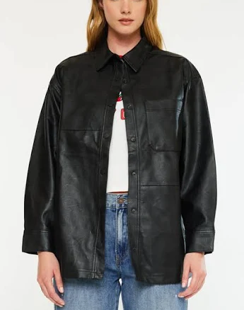 Margo Oversized Faux Leather Shirt Jacket