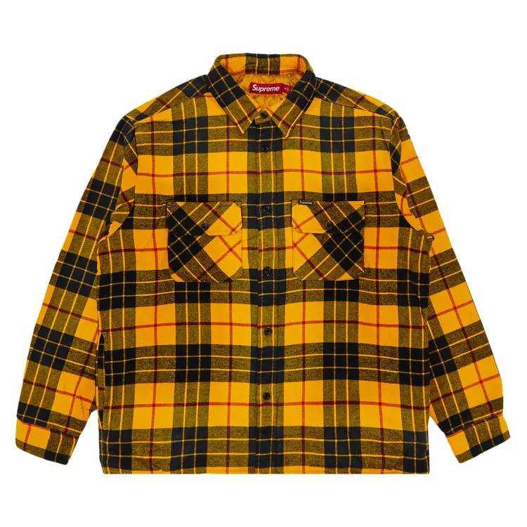 Supreme Quilted Plaid Shirt 'Yellow'