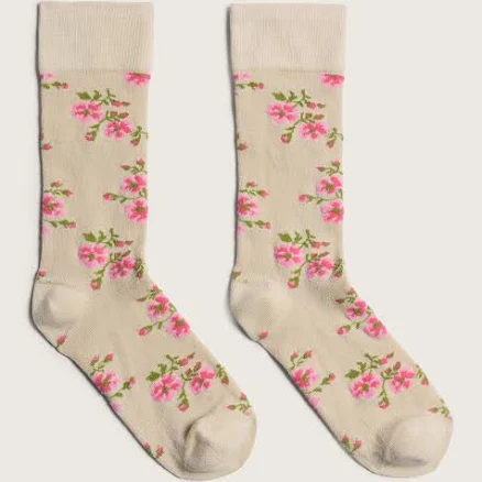 tiny flower jacquard ankle socks