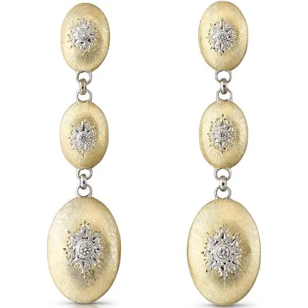 Buccellati 18-karat Yellow and White Gold Diamond Pendant Earrings