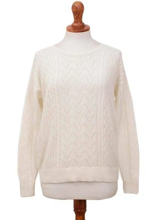 Warm Charm Cable Knit Baby Alpaca Blend Pullover