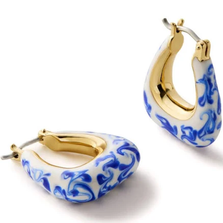 Women's Statement Earrings Dakota Marble Blue by Ana Luisa