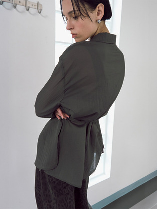 See-through Slit Cut Shirt