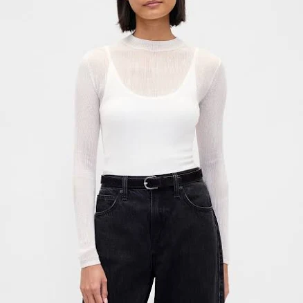 Gap Women's High-Neck Sheer Sweater
