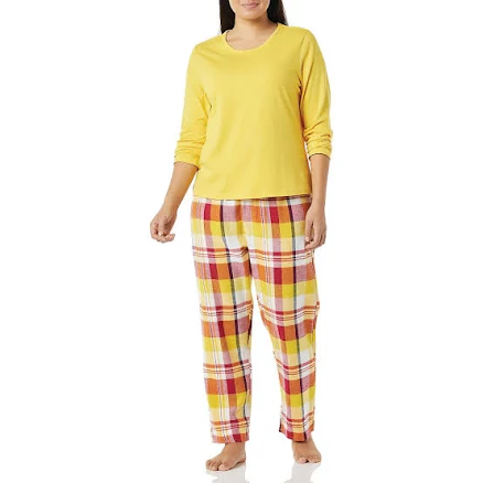Essentials Women's Plaid Flannel Pajama Set