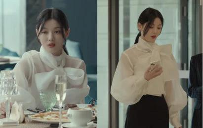 See-through Scarf blouse