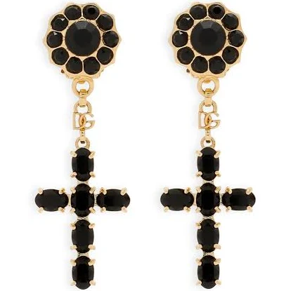 Dolce & Gabbana Cross Drop Clip-on Earrings