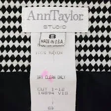 Ann Taylor Blazer Jacket Made in USA Harlequin Diamond Print