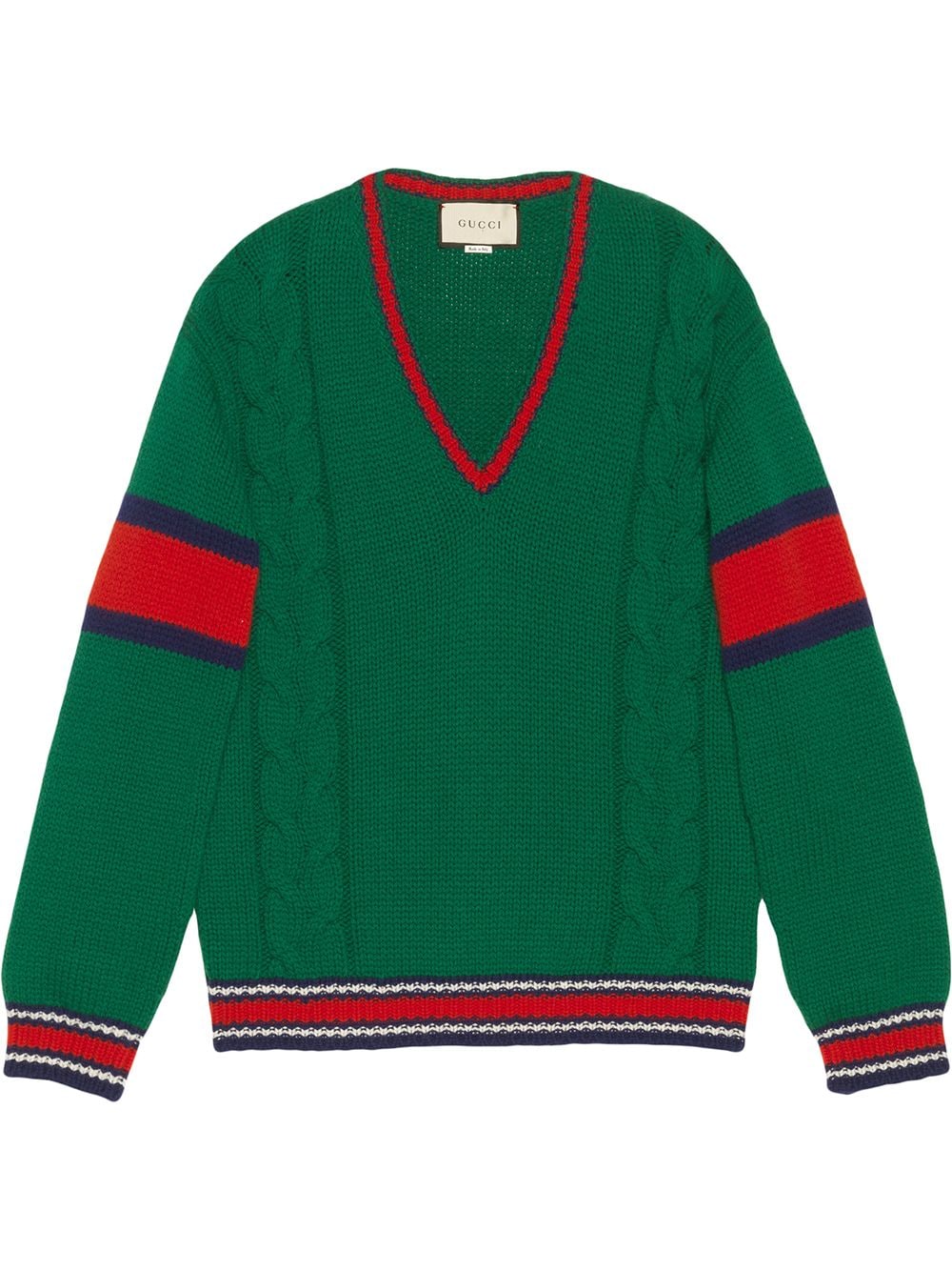 Cable Knit V-neck Jumper
