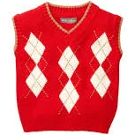 Red Argyle Knit Vest