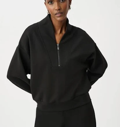 High Collar Zip Sweatshirt XL / Black