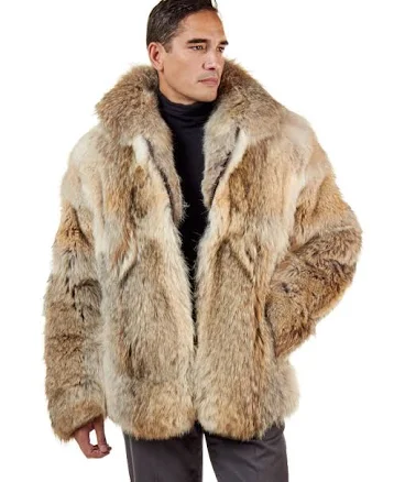 Men's Mid Length Coyote Fur Coat