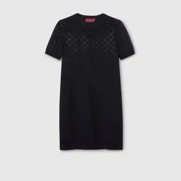 Gucci GG Crystals Wool Dress