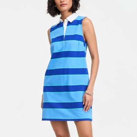 On 34th Women's Molly Stripe Sleeveless Polo Dress