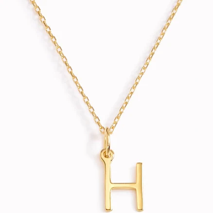 Linjer Women's Gold H Initial Necklace