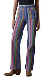 Sunset Stripe Patch Pocket Jeans
