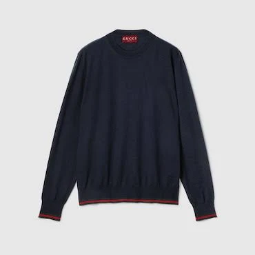 Gucci Wool Knit Sweater with Web