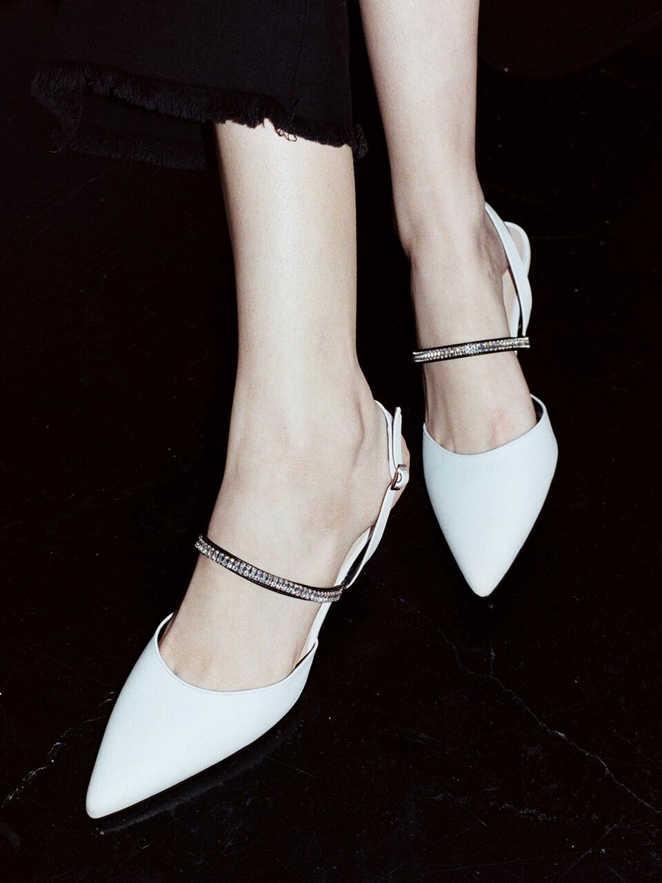 Y.00 Crystal Cubic Choker Mary-Jane Sandals