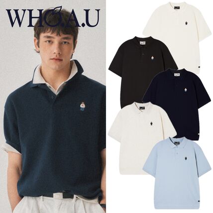 Unisex Plain Logo Polos