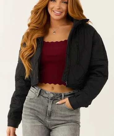 Quilted Puffer Cropped Jacket