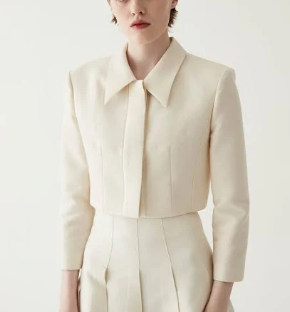 Silk Wool Cropped Jacket