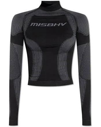 Misbhv Misbhv Logo-Jacquard High-Neck Knitted Top - Black - L/XL