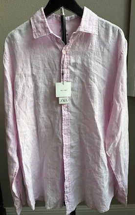 Zara Men's Regular Fit Linen Shirt