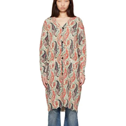 R13 Multicolor Printed Long Cardigan